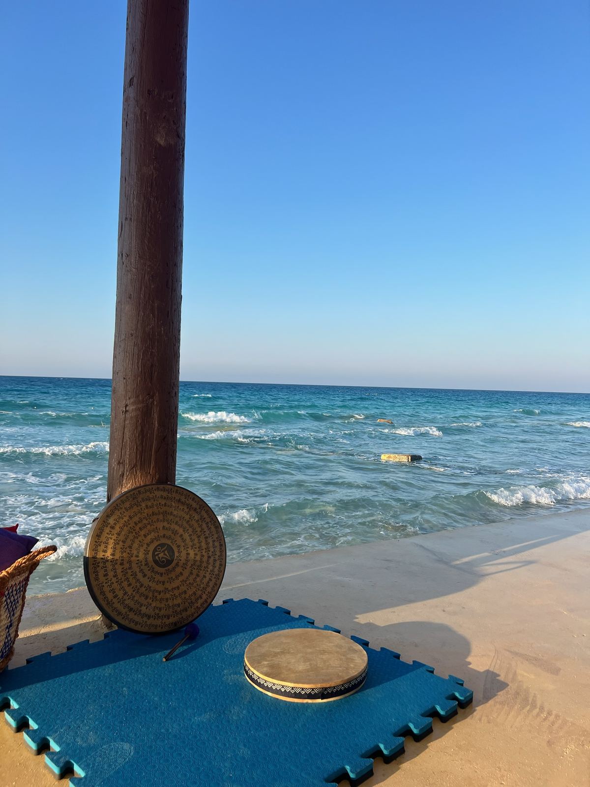 Sound healing instruments by the sea